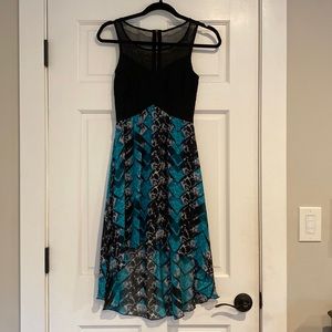 Teal/Black High-Low Dress